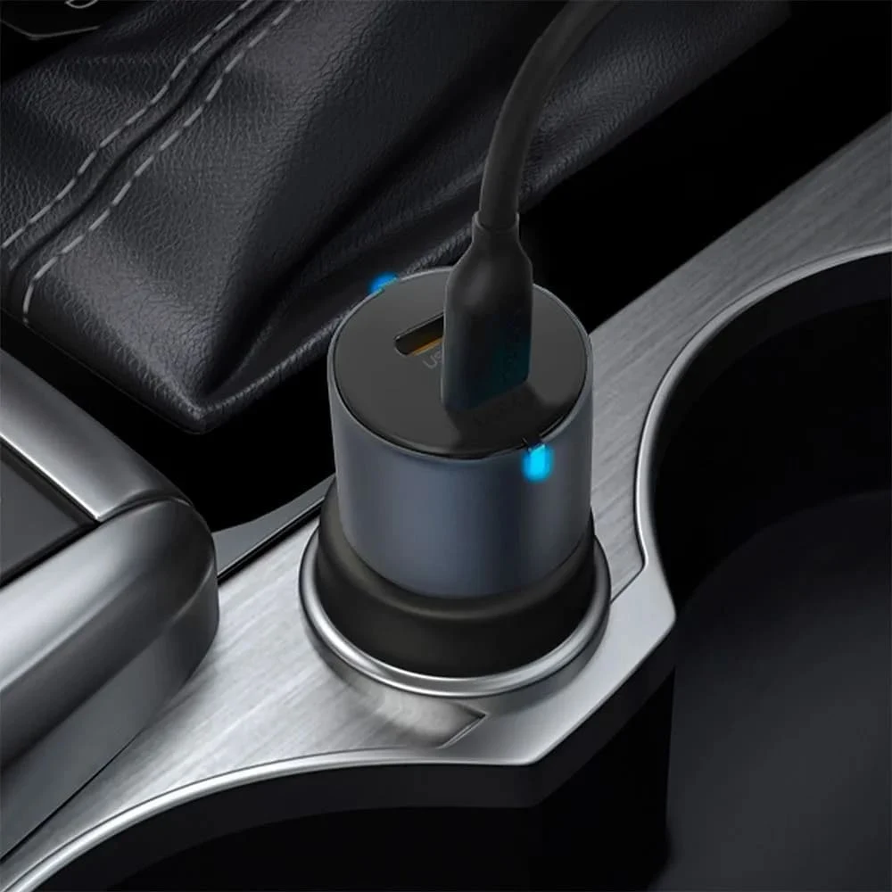 АЗУ Deppa 2xUSB-C, PD, 60W (11223) Металл, серый