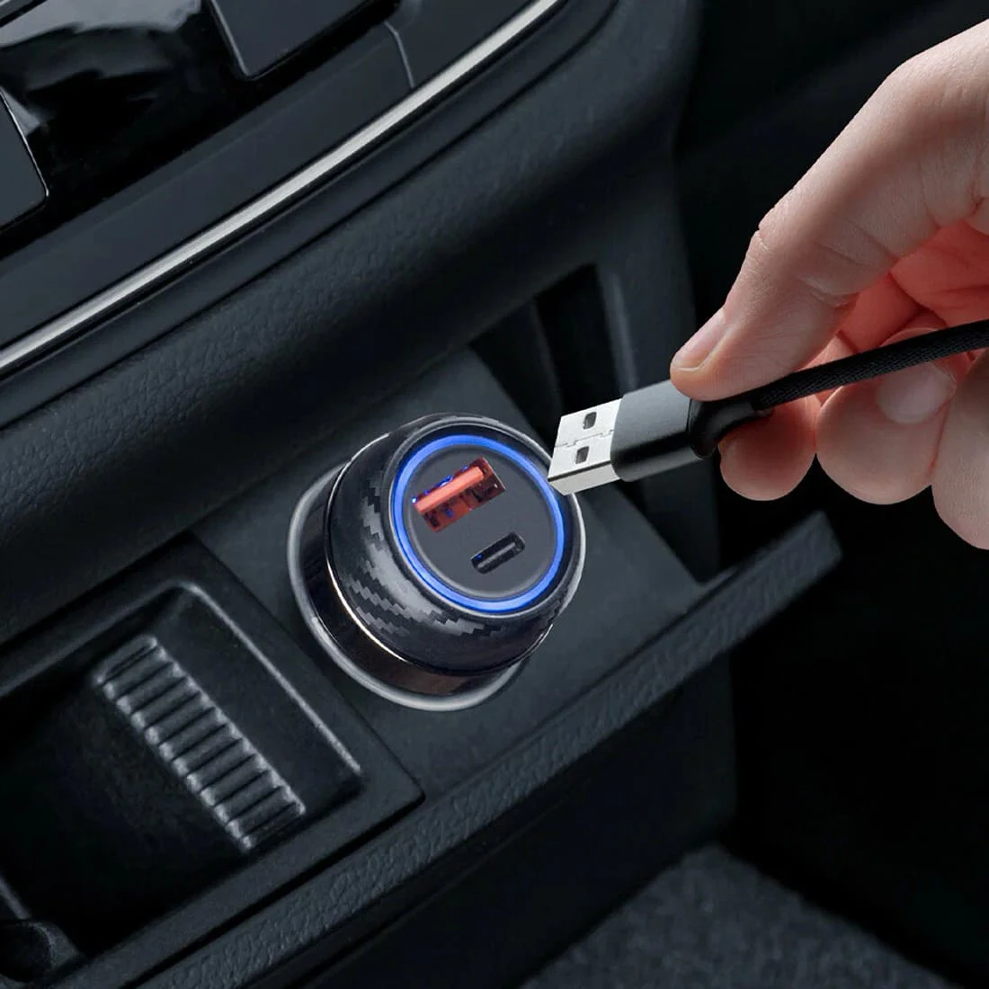 АЗУ Deppa USB A + USB-C, PD, QC 3.0, 52W (11213) Металл, графит