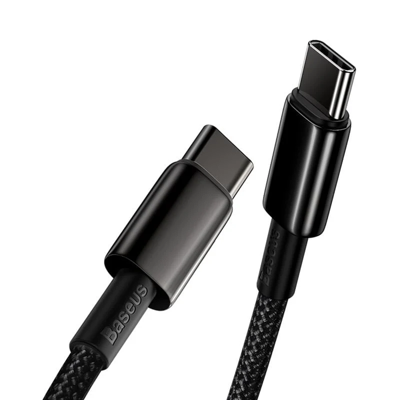 Кабель Baseus Type-C – Type-C Tungsten Gold Fast Charging Data Cable, 100W, 2 м (CATWJ-A01) Черный