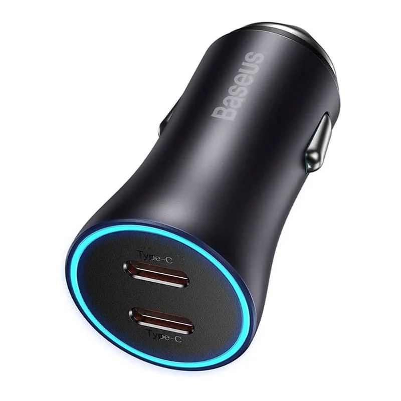 Автомобильное зарядное устройство Baseus Golden Contactor Pro Dual Fast Charger Car Charger C+C 40 Вт (CGJP000013) Dark Gray