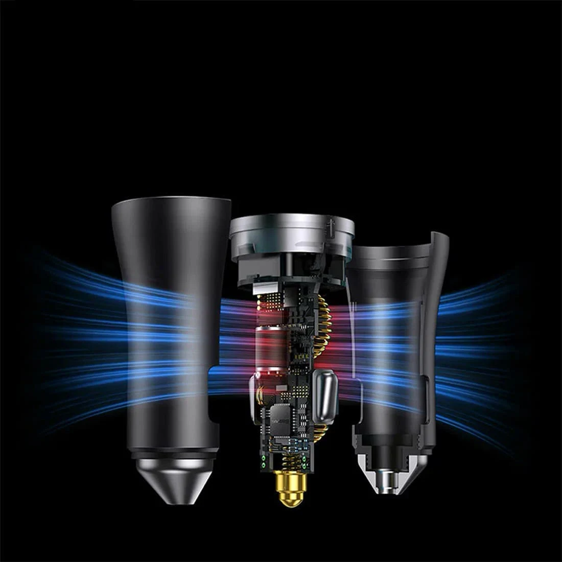 Автомобильное зарядное устройство Baseus Golden Contactor Pro Dual Fast Charger Car Charger C+C 40 Вт (CGJP000013) Dark Gray