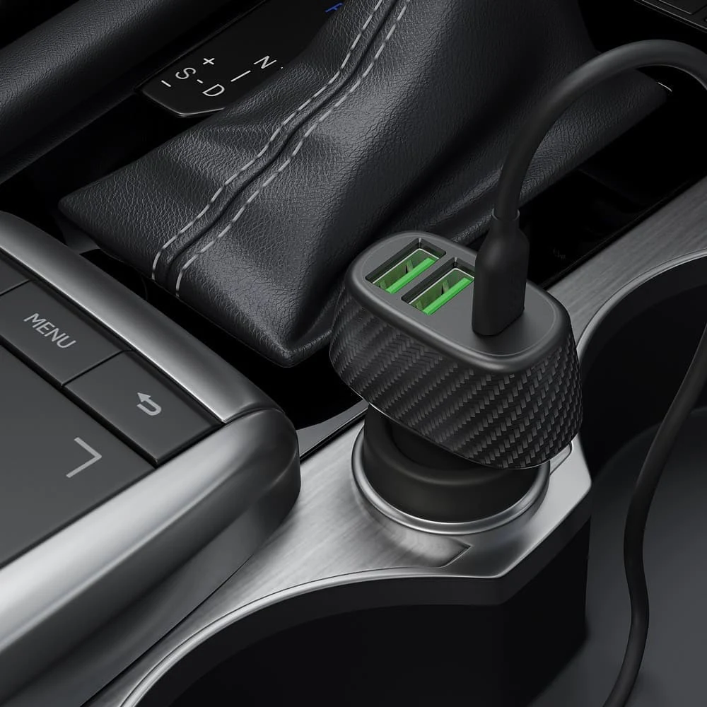 Автомобильное зарядное устройство Deppa 2 USB QC 3.0, USB-C PD, 42 Вт (11296) Черный