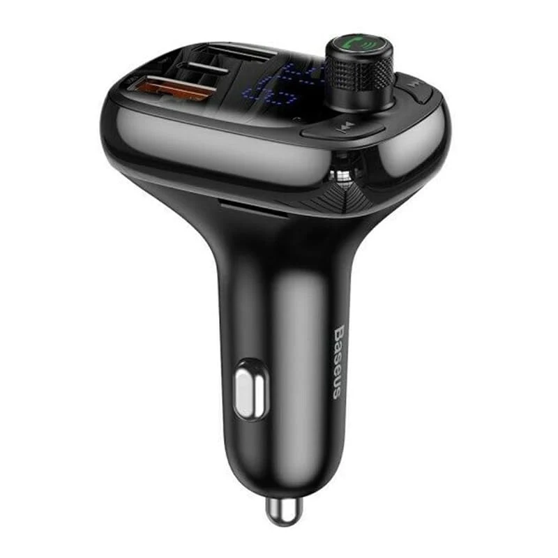 Автомобильное зарядное устройство с функцией FM-трансмиттера Baseus Quick Charger T typed Wireless MP3 (CCTM-B01) Черный