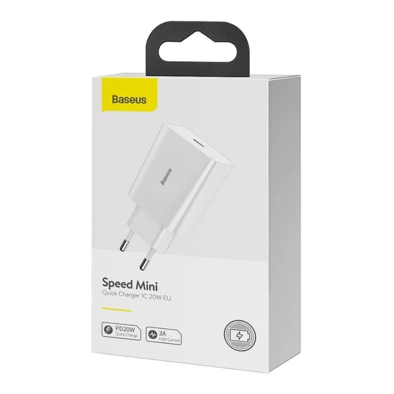 Зарядное устройство Baseus Speed Mini QC Quick Charger USB Type-C 20Вт CCFS-SN02 (TC-012PD20-x) Белый