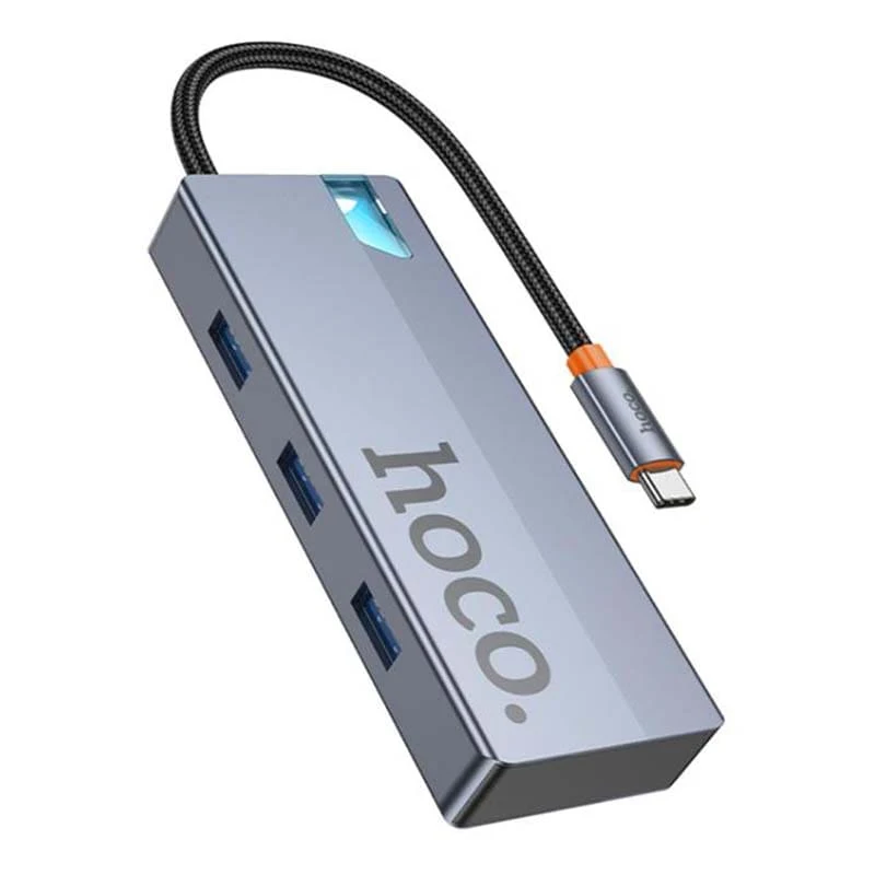 Хаб hoco. 5в1 (HDTV+PD+USB3.0*3) (HB50) Тёмно-серый