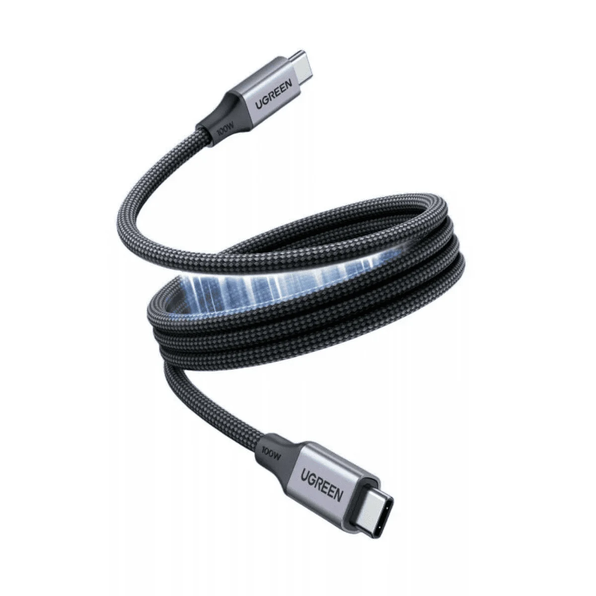 Кабель с магнитным основанием UGREEN L520 Type-C - Type-C 1м (55517) Серый