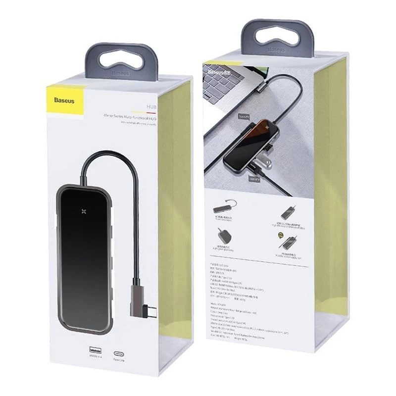 Переходник Baseus для MacBook HUB Multifunctional (Type-C to 4xUSB3.0+PD) (CAHUB-EZ0G) Deep Grey, тёмно-серый