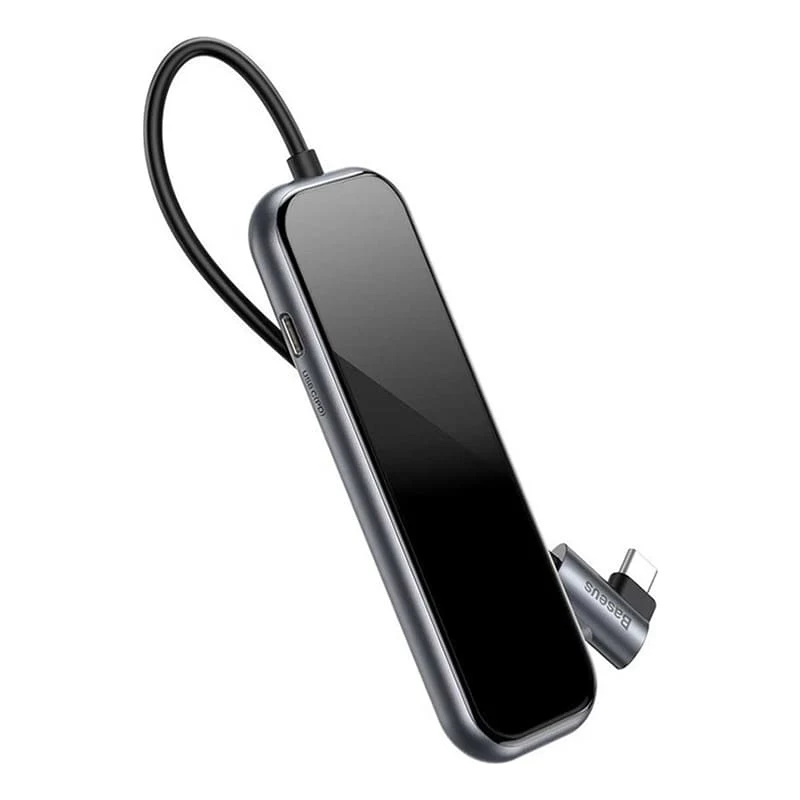 Переходник Baseus для MacBook HUB Multifunctional (Type-C to 3xUSB3.0+HD4K+SD/TF+PD) (CAHUB-CZ0G) Deep Grey, тёмно-серый