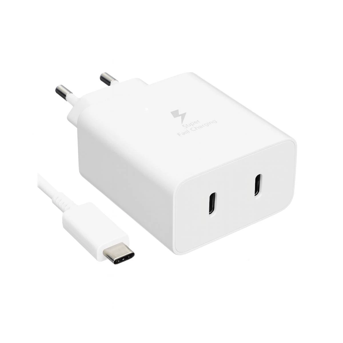 Зарядное устройство Samsung Duo 50Вт 2 USB Type-C + кабель Type-C (1,8 м) (EP-T5020XWE-GEU) Белый