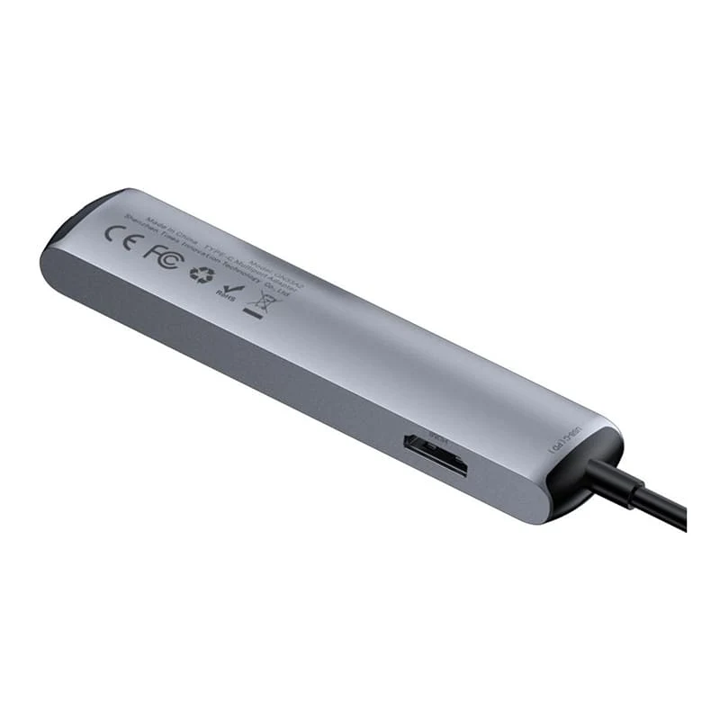 Переходник Baseus для MacBook HUB Mechanical eye 6в1 (USB/HDMI/Type-C/RJ45) (CAHUB-J0G) Deep Grey, тёмно-серый