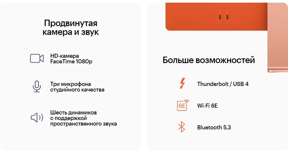 iMac 24" (M3, 8C CPU, 8C GPU, 2023) Retina 4,5K, 8 GB, 256 GB SSD (MQRD3) Pink