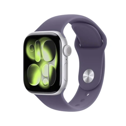 Apple Watch Series 11, 42 мм корпус из алюминия цвета «Silver», ремешок Sport Band размера S/M цвета «Purple Fog»