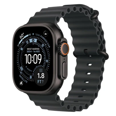 Apple Watch Ultra 3 (2025), 49 мм корпус из титана цвета «Black», ремешок Ocean Band цвета «Black»