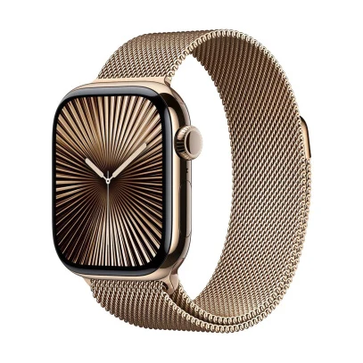 Apple Watch Series 10, 46 мм корпус из титана цвета «Gold», ремешок Milanese Loop цвета «Gold»