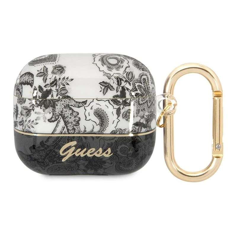 Чехол с карабином для AirPods 3 CG Mobile Guess TPU Toile de Jouy (GUA3HGPLHG) Серый