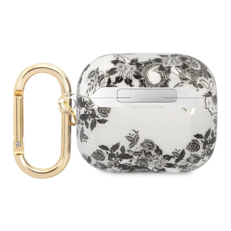 Чехол с карабином для AirPods 3 CG Mobile Guess TPU Toile de Jouy (GUA3HGPLHG) Серый