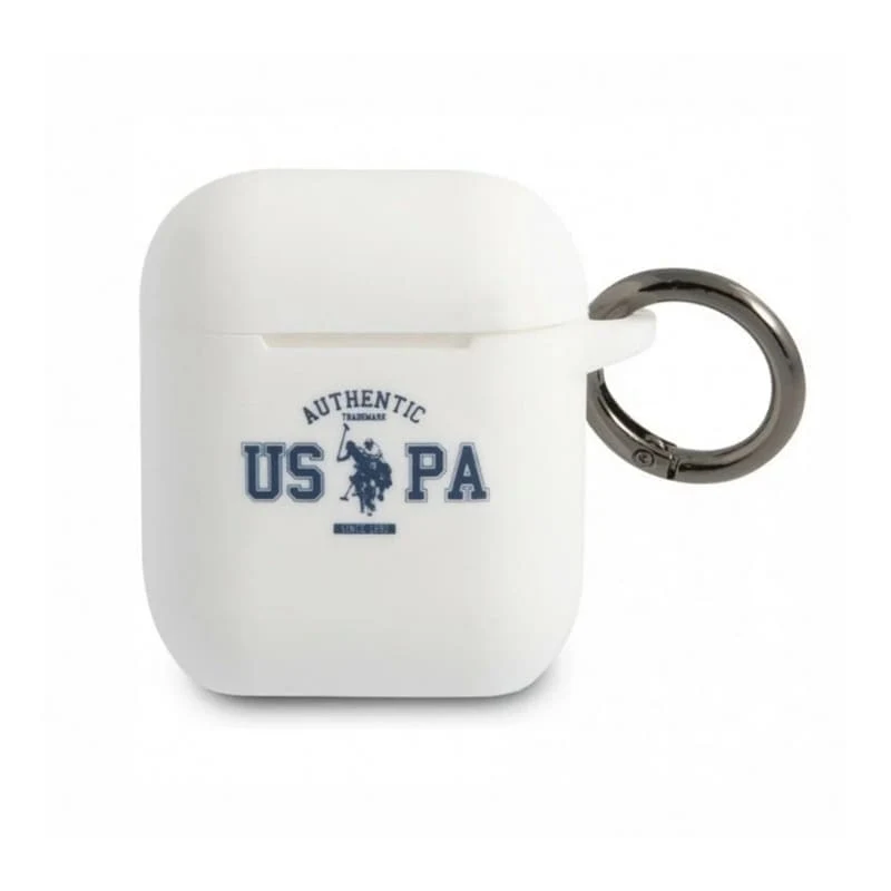 Чехол с карабином CG Mobile для Airpods 2 U.S. POLO ASSN. (USACA2SATH) Белый