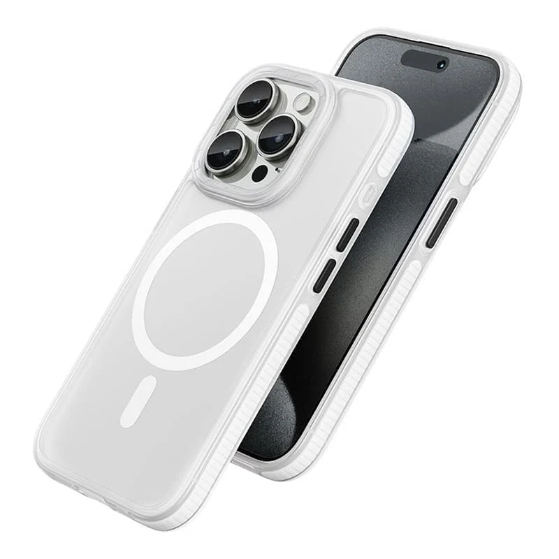 Чехол hoco. DROP PROOF Magnetic Smartphone Case для Apple iPhone 15 Pro Прозрачный белый